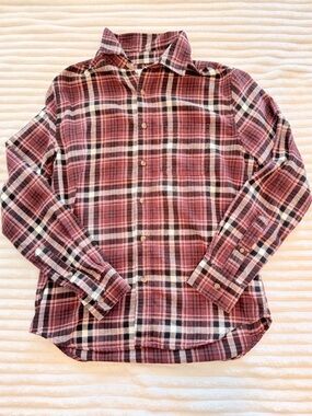 Aeropostale Plum Plaid Button-Up Flannel Shirt